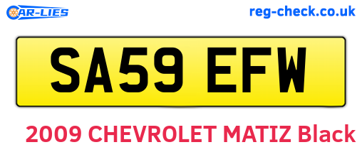 SA59EFW are the vehicle registration plates.