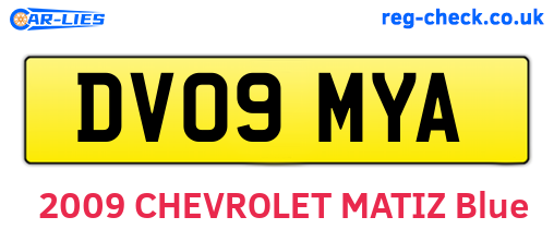 DV09MYA are the vehicle registration plates.