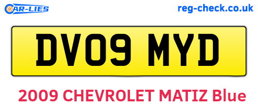 DV09MYD are the vehicle registration plates.
