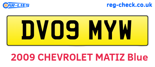 DV09MYW are the vehicle registration plates.