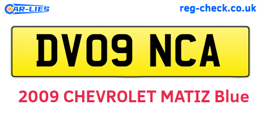 DV09NCA are the vehicle registration plates.