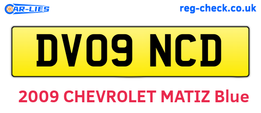 DV09NCD are the vehicle registration plates.