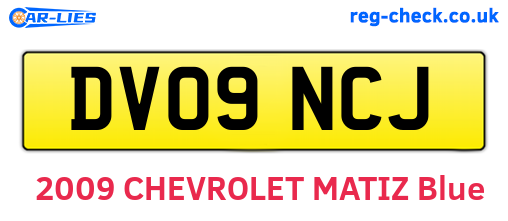 DV09NCJ are the vehicle registration plates.