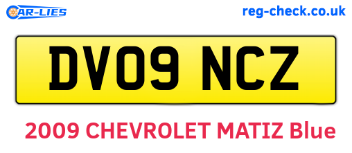 DV09NCZ are the vehicle registration plates.
