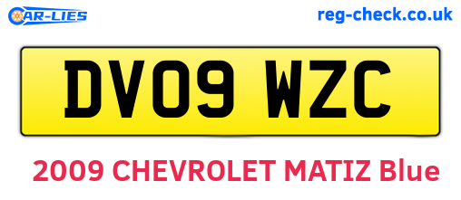 DV09WZC are the vehicle registration plates.