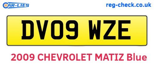 DV09WZE are the vehicle registration plates.
