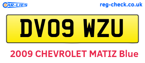 DV09WZU are the vehicle registration plates.