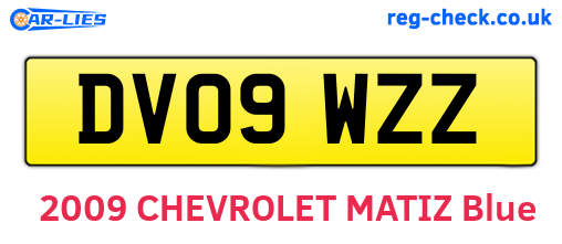 DV09WZZ are the vehicle registration plates.