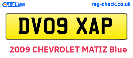 DV09XAP are the vehicle registration plates.