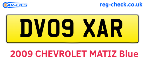DV09XAR are the vehicle registration plates.