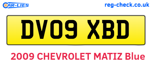 DV09XBD are the vehicle registration plates.