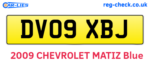 DV09XBJ are the vehicle registration plates.