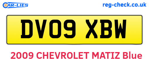 DV09XBW are the vehicle registration plates.