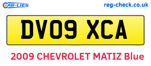 DV09XCA are the vehicle registration plates.