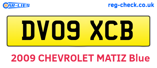 DV09XCB are the vehicle registration plates.