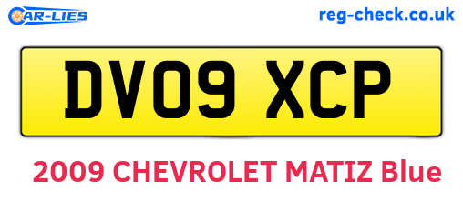 DV09XCP are the vehicle registration plates.