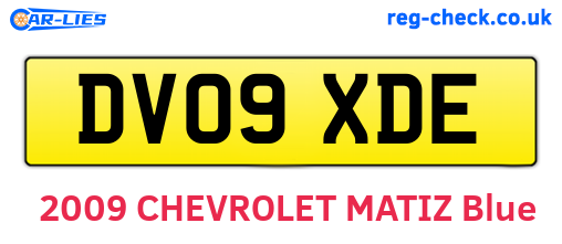 DV09XDE are the vehicle registration plates.