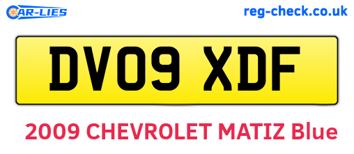 DV09XDF are the vehicle registration plates.