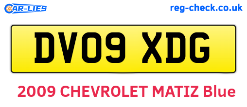 DV09XDG are the vehicle registration plates.