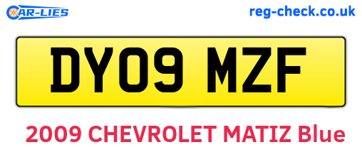 DY09MZF are the vehicle registration plates.