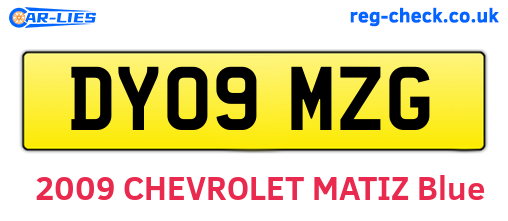 DY09MZG are the vehicle registration plates.