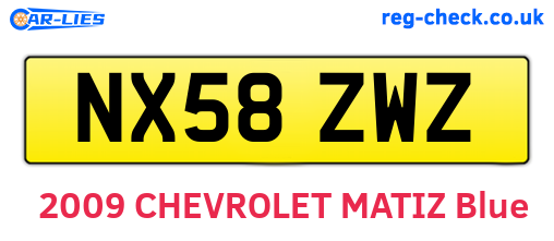 NX58ZWZ are the vehicle registration plates.