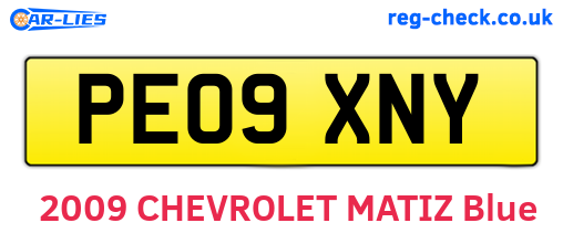 PE09XNY are the vehicle registration plates.
