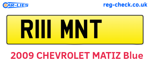 R111MNT are the vehicle registration plates.