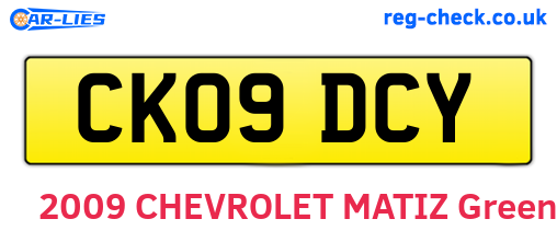 CK09DCY are the vehicle registration plates.