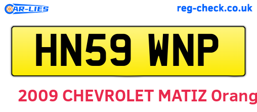 HN59WNP are the vehicle registration plates.