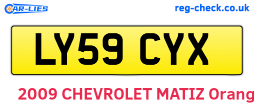 LY59CYX are the vehicle registration plates.