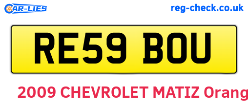 RE59BOU are the vehicle registration plates.