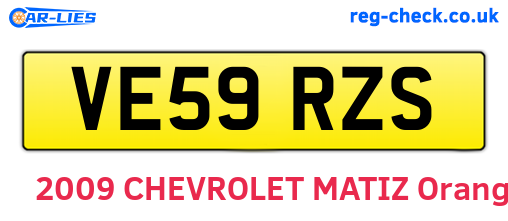 VE59RZS are the vehicle registration plates.