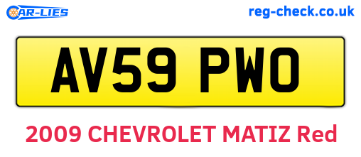 AV59PWO are the vehicle registration plates.
