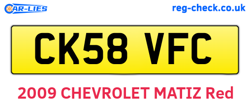 CK58VFC are the vehicle registration plates.
