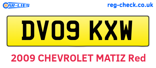 DV09KXW are the vehicle registration plates.