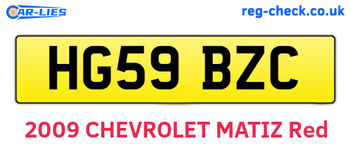 HG59BZC are the vehicle registration plates.