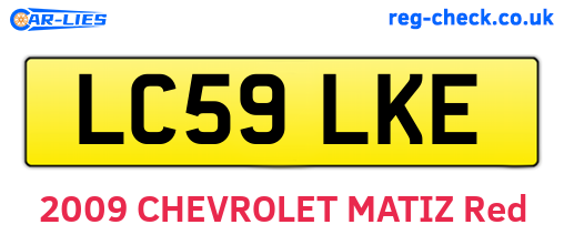 LC59LKE are the vehicle registration plates.