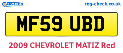 MF59UBD are the vehicle registration plates.