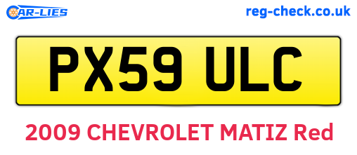 PX59ULC are the vehicle registration plates.