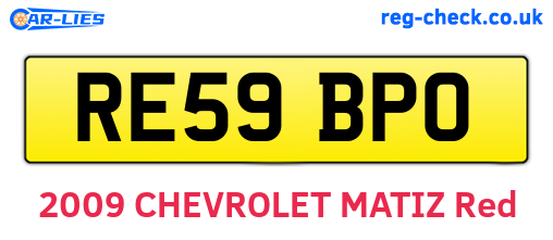 RE59BPO are the vehicle registration plates.