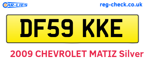 DF59KKE are the vehicle registration plates.