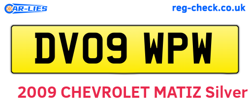 DV09WPW are the vehicle registration plates.