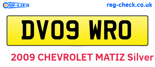 DV09WRO are the vehicle registration plates.