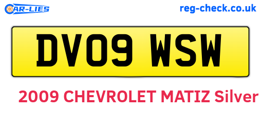 DV09WSW are the vehicle registration plates.