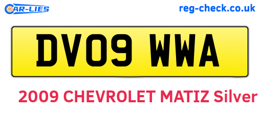 DV09WWA are the vehicle registration plates.