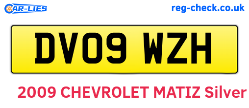 DV09WZH are the vehicle registration plates.