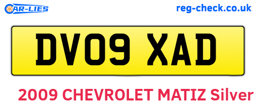DV09XAD are the vehicle registration plates.