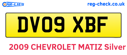 DV09XBF are the vehicle registration plates.