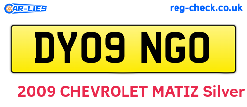 DY09NGO are the vehicle registration plates.